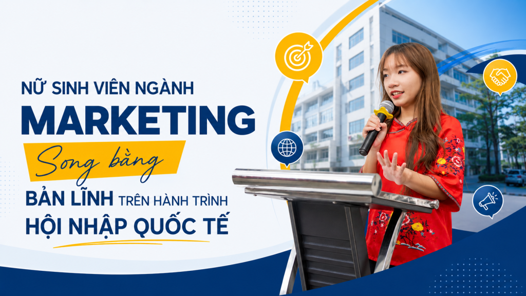 Nữ sinh viên ngành Marketing Song bằng bản lĩnh trên hành trình hội nhập quốc tế