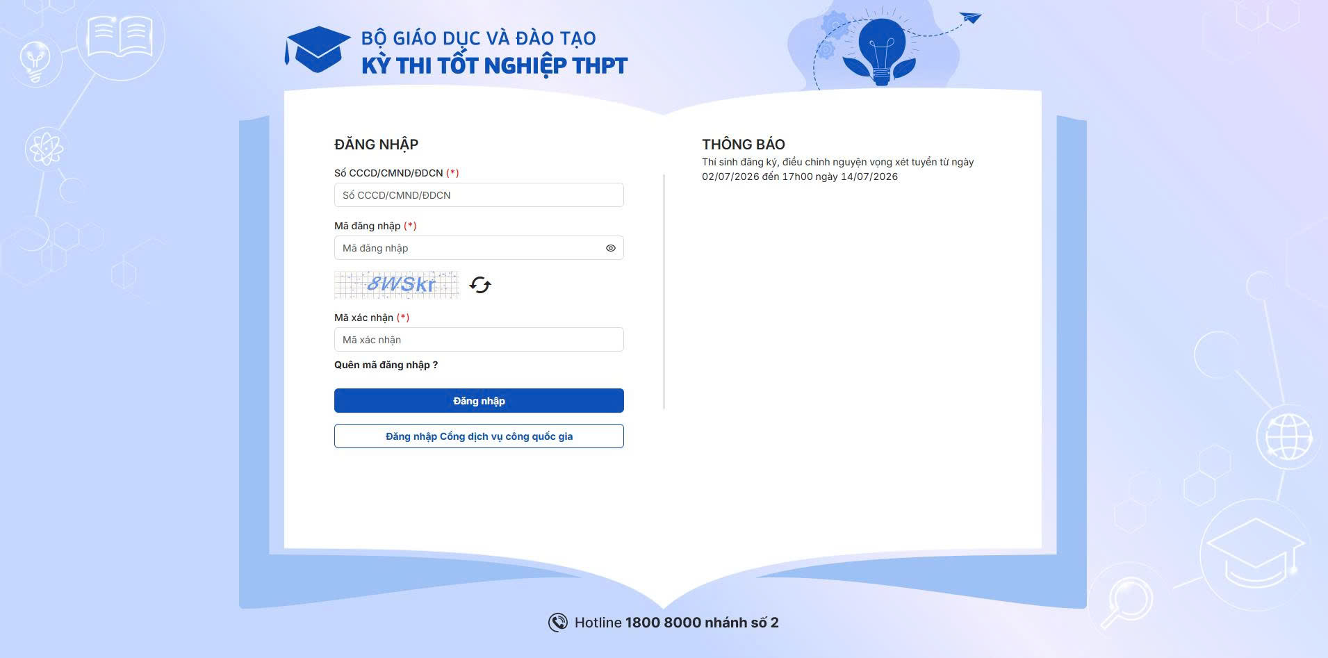 Giao diện đăng nhập hệ thống