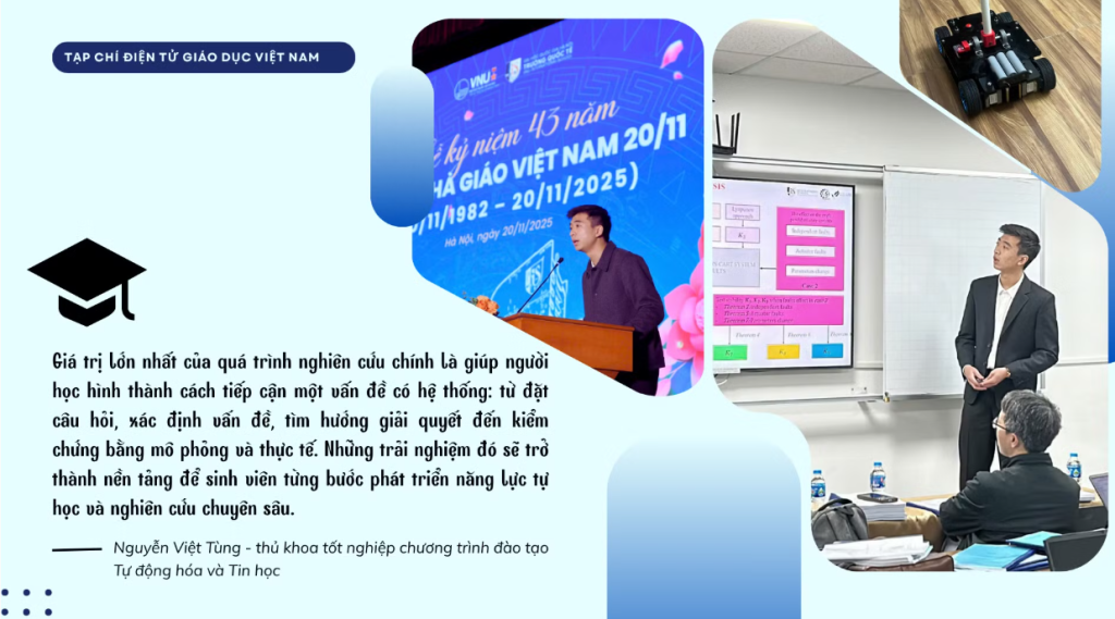 Việt Tùng thực hành nghiên cứu